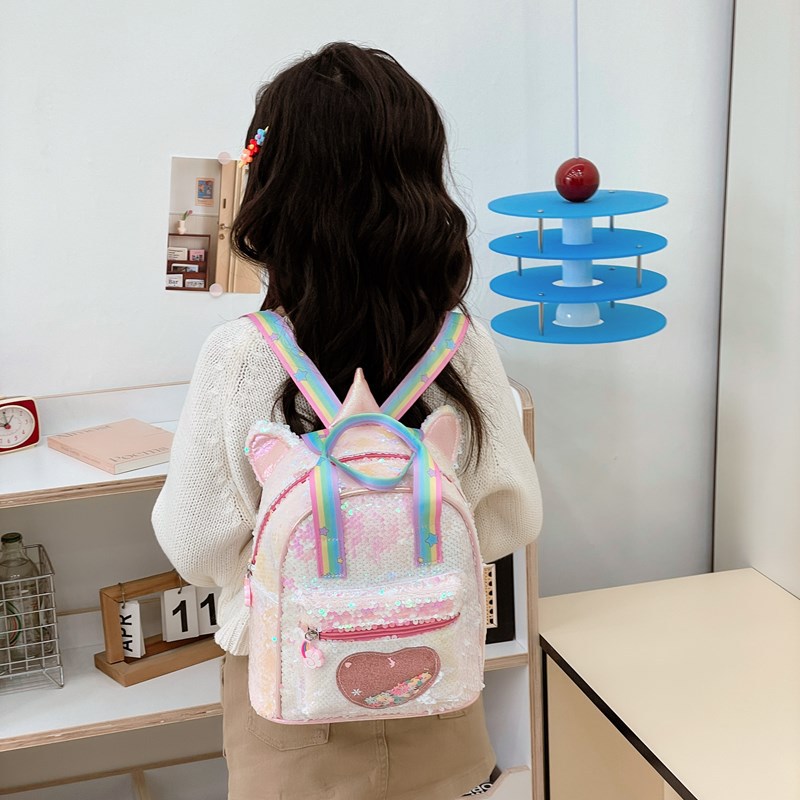 2025 nueva mochila infantil de moda esquinilla amor arena flotante mochila para niños y niñas mochila para niños jardín de infantes mochila pequeña