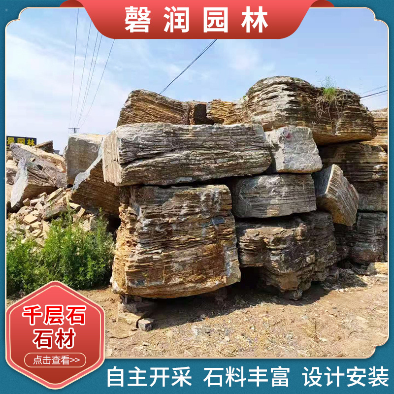 千层石假山石龟纹石灵璧石天然原石庭院别墅造景假山石头驳岸护坡