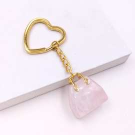 流行饰品粉色手提包包水晶挂件钥匙扣批发