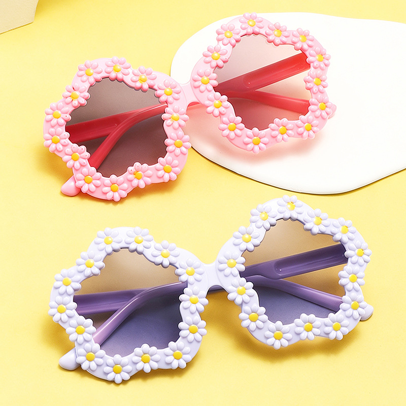 Gafas de Sol Infantiles Forma Margarita de Plástico y AC con Protección UV400 para Fiestas y Fotografía image 1