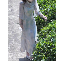 『牡丹館・南ケ』DI牡丹花松旗袍スーツスカート2025夏新作ドレス