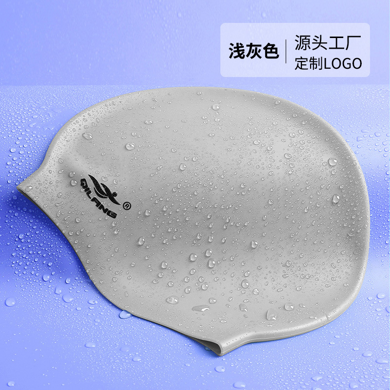 Gorro de baño de silicona personalizado ligero Gorro de baño impermeable más texto LOGOTIPO Gorro de baño de color para hombres y mujeres para adultos al por mayor