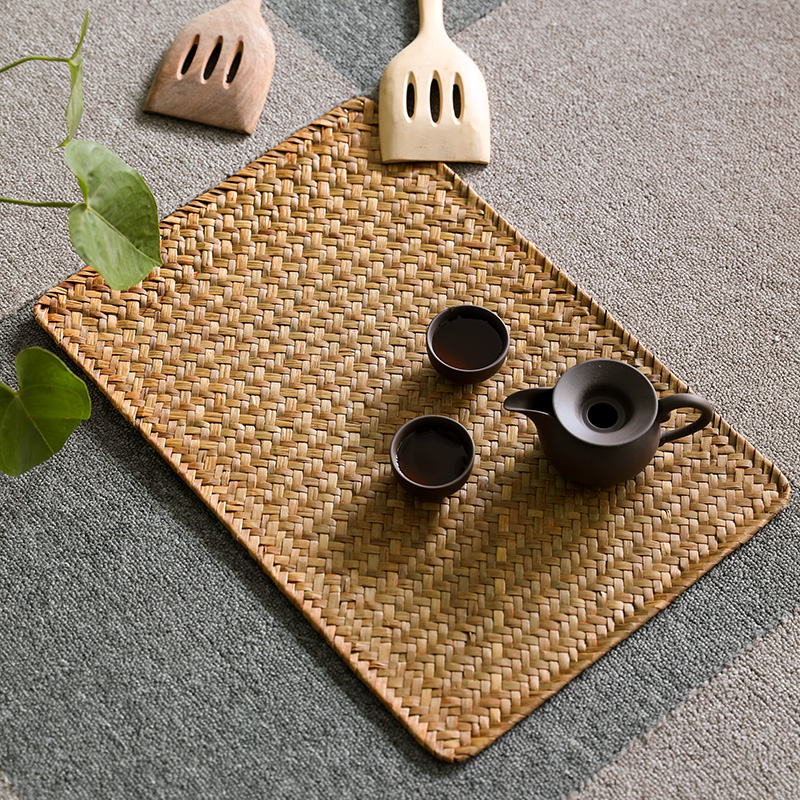 A5LKENS almohadilla de mesa de tejido a mano almohadilla de aislamiento térmico almohadilla de taza a prueba de quemaduras simple almohadilla de mesa de mesa de tejido de paja