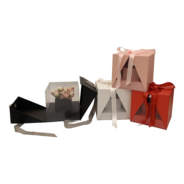 现货正方双开开窗鲜花礼盒 永生花盒 包装礼品盒礼物盒生日礼物盒