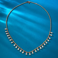 仙璨珠宝 跨境ins风热卖款银镀金可调节女项链防过敏颈链工厂直销