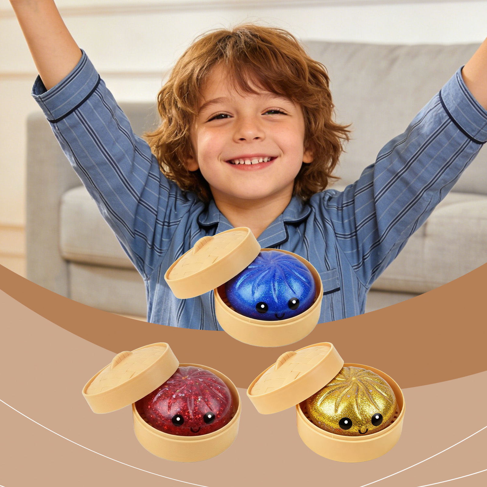 包子捏捏乐 柔软不粘手挤压回弹趣味解压随身携带仿真食物玩具