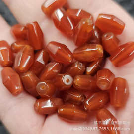 7*12毫米红玛瑙路路通玉石散珠玉髓多棱桶珠手链项链饰品配件珠子