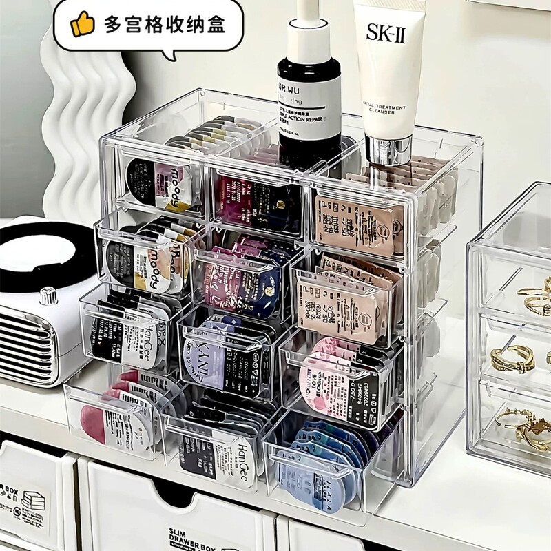 Color Contact Lens Storage Box, Daily Disposable Contact Lens Case, Multi-Compartment Acrylic Large Capacity Transparent Dust-Proof Multi-Pack Organizer Box Color Contact Lens Storage Box, Daily Disposable Contact Lens Case, Multi-Compartment Acrylic Large Capacity Transparent Dust-Proof Multi-Pack Organizer Box