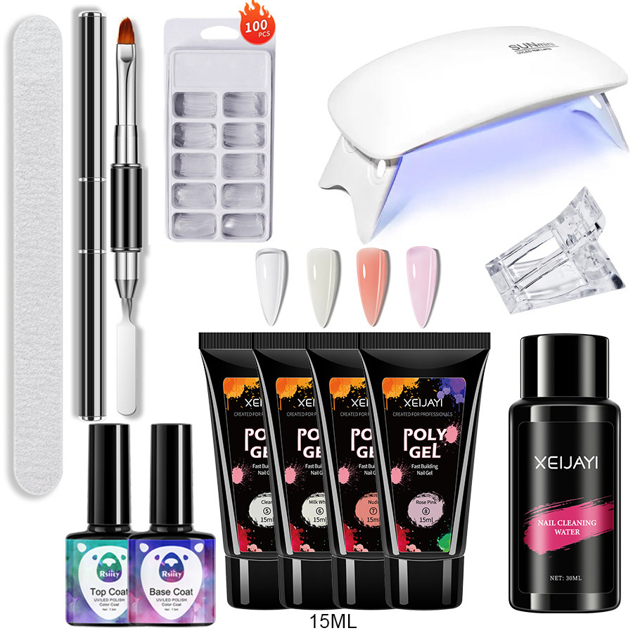 Diamante UV extensión rápida ratón lámpara inferior pegamento capa de sellado traje de pegamento de extensión de cristal pegamento de fototerapia del arte del clavo 15ML pegajoso