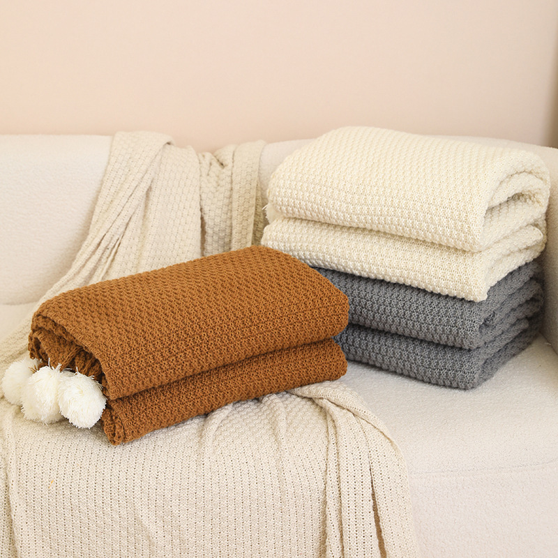 Osmanthus agujas nórdicas oficina siesta manta bordilla bola de punto lana aire acondicionado manta de punto sofá