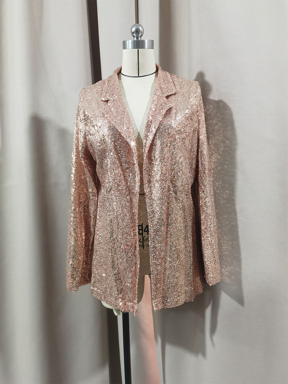 Blazer da donna con paillettes – Giacca da ufficio a maniche lunghe (revers strutturati, comfort elasticizzato, versatilità dal giorno alla sera)_voghion.com