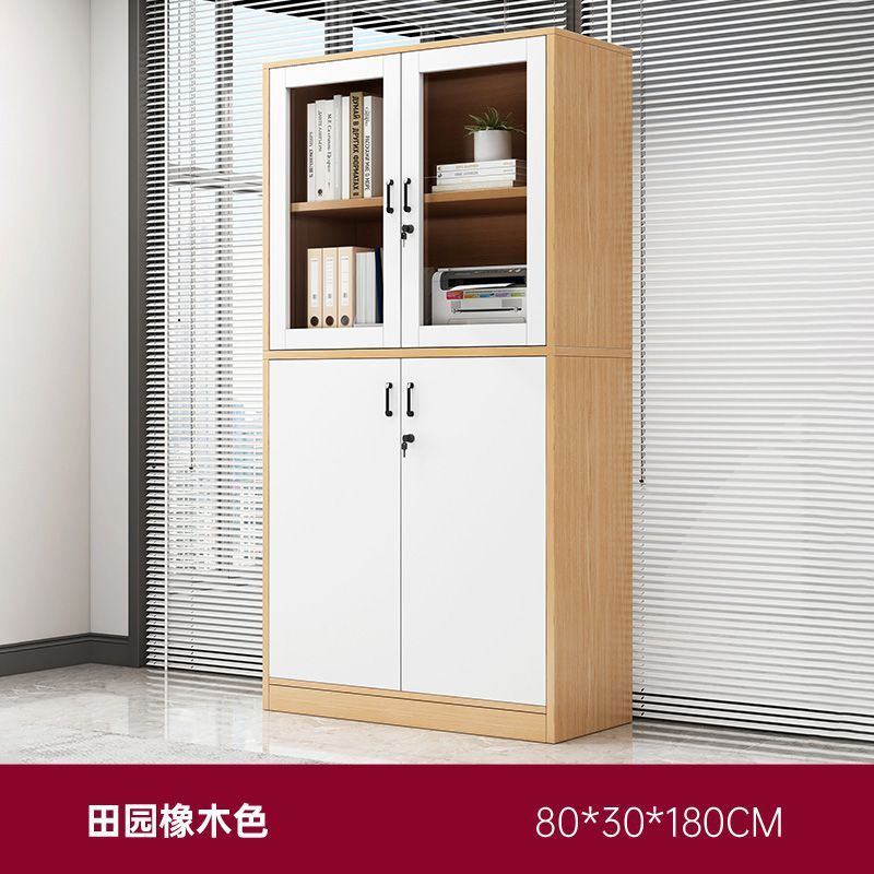 Gabinete de archivos gabinete de almacenamiento de oficina armario de archivos de madera con cerradura gabinete de almacenamiento doméstico con puerta estantería