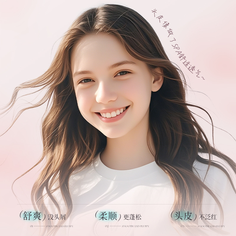 Han Lun Meiyu calmante anti-caspa champú infantil suave, suave, limpio, controlador de aceite, fabricante de perfume duradero