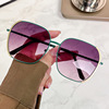 Metal fashionable sunglasses, face blush, glasses, new collection, European style, internet celebrity