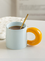 58C1淺白doo 9.9兩個~杯子控福利~多巴胺色系咖啡杯簡約情侶水杯