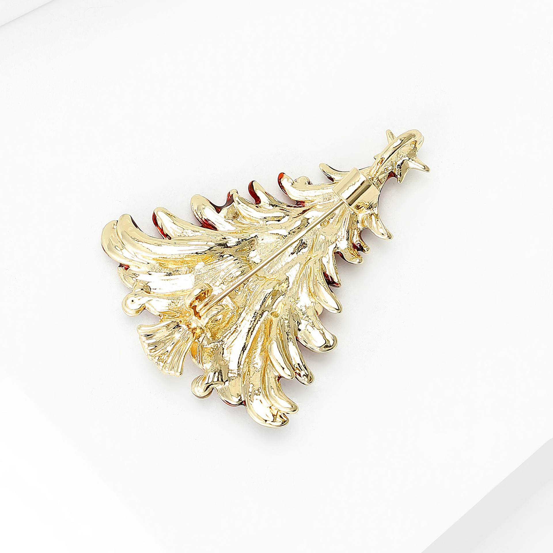 European and American New Style Enamel Rhinestone Christmas Tree Brooch Alloy Enamel Fashion Jewelry Versatile Wholesale