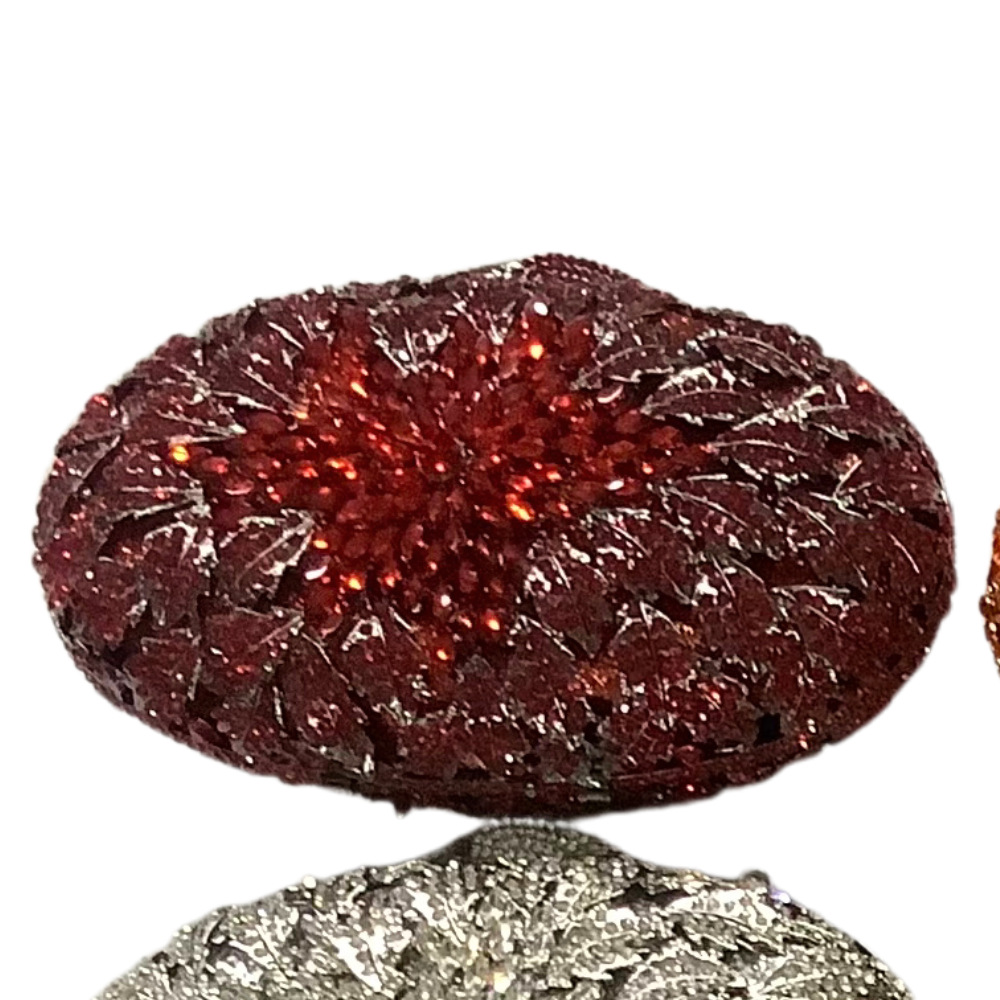 Bolsa de cena de diamantes flor tridimensional bolsas de mano de banquete de diamantes de color bolsas de mano de mujeres cajas metálicas huecas bolsas de mano