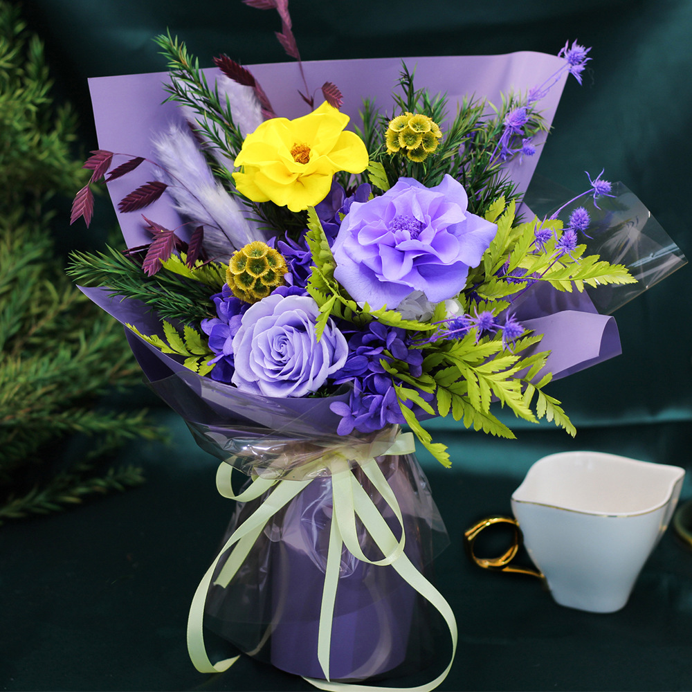 Amazonas eterno flor de alta sensación ramo de flores rosas para el día de San Valentín para la novia regalos de cumpleaños para el día de la madre