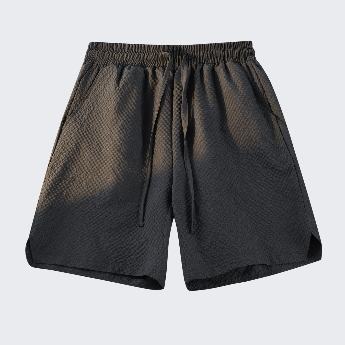 2025 New Summer High-End Casual Five-Point Pants Seersucker Three-Dimensional Thin Sports Loose Men's Shorts