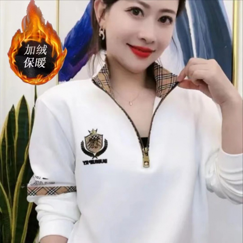 Demi-season keep warm sweatshirt for leisure with zipper