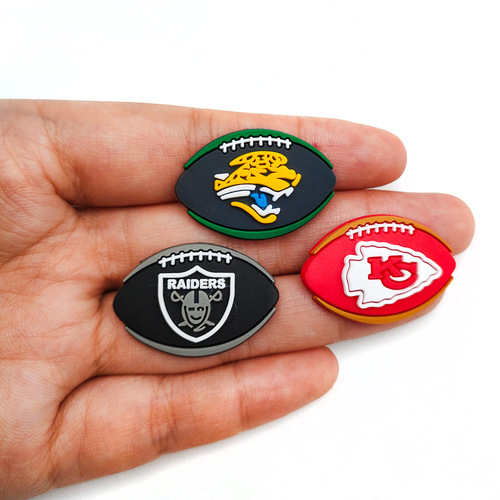 Soccer ball logo badge hole shoe flower shoe buckle soft rubber DIY accessories shoe components