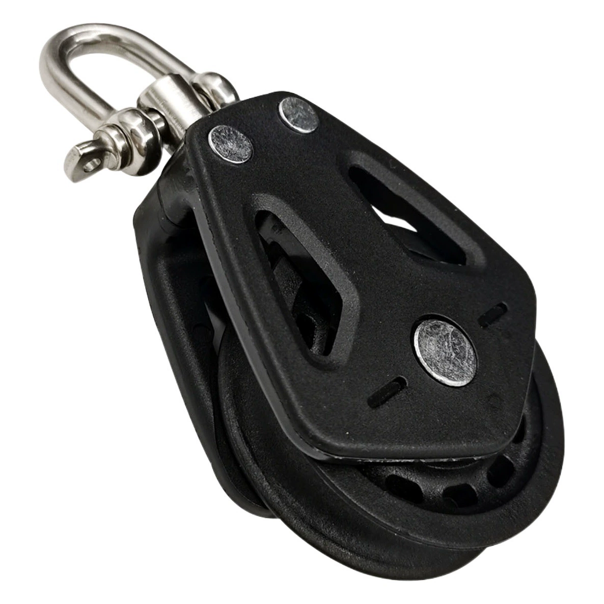 Черный нейлоновый вращающийся шкив, пластиковый одинарный шкив, морские аксессуары для пилатеса, лодок, яхт и каяков