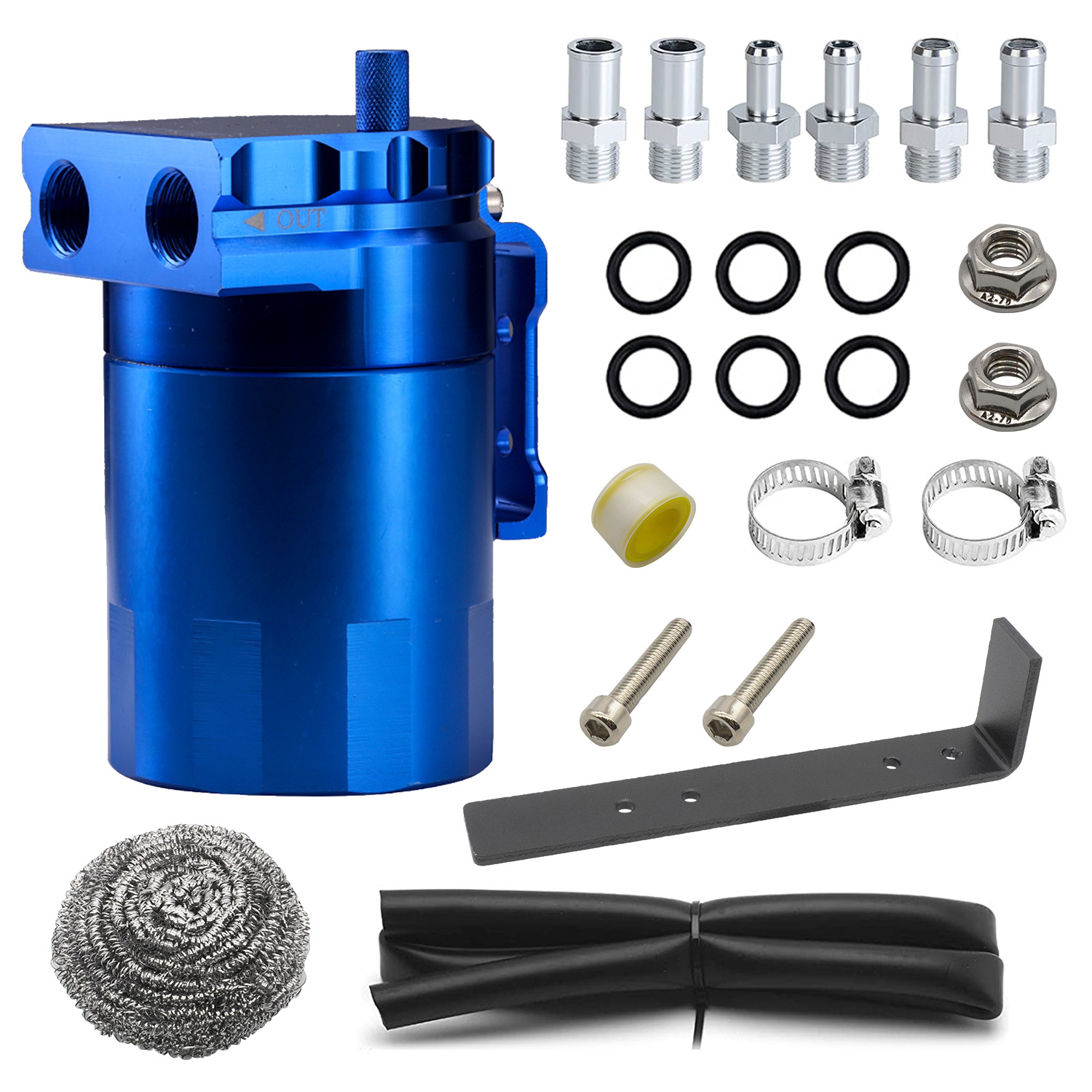 General Automobile 300ml Aluminum Engine Oil Waste Gas Breathable Pot Recycling Filter Pot Oil Gas Separator Oil Tank