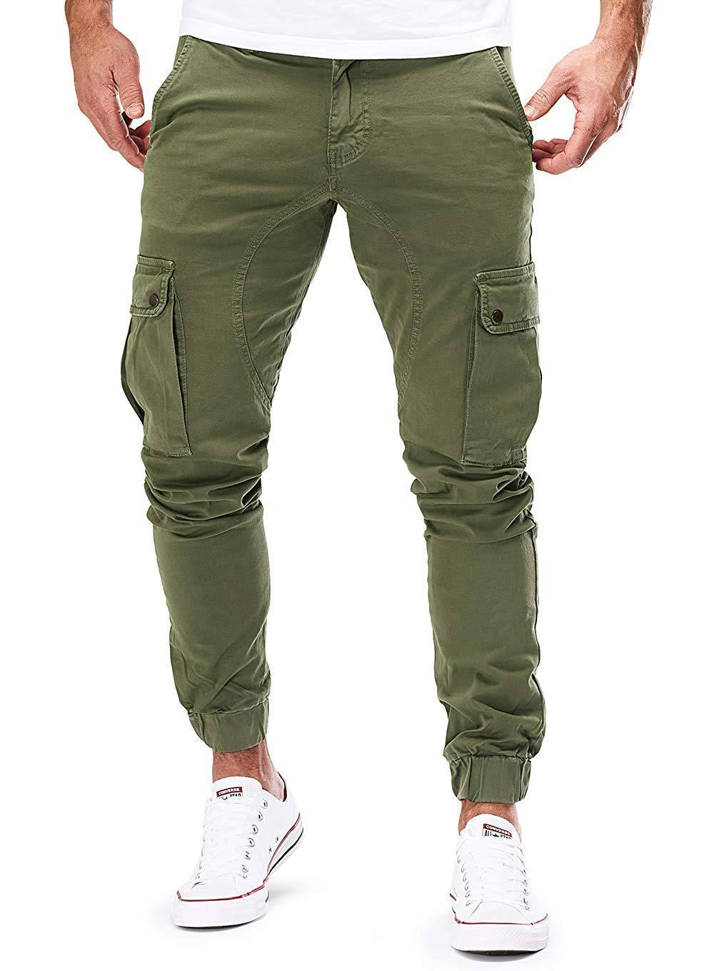 Autumn New Men's Casual Cargo Pants Men's Multi-pockets Sports Trousers Overalls_voghion.com