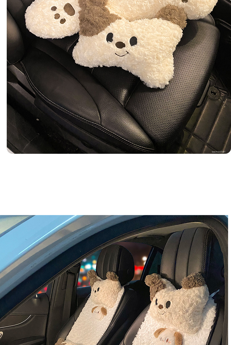 Car headrest neck pillow a pair of female driver pillow cute puppy car pillow car seat waist neck pillow