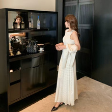 欧美跨境秋冬新款针织套装连衣裙2025速卖通爆款外套＋无袖连衣裙