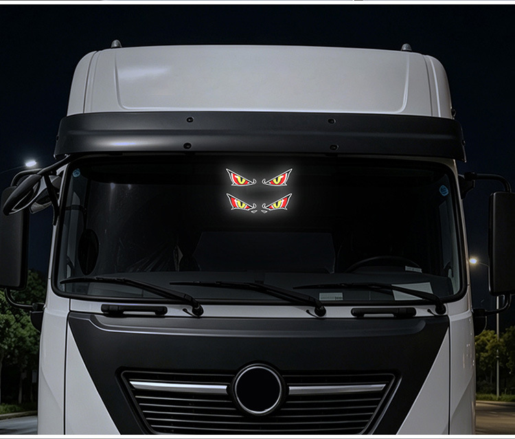 Car Devil Eye Solar Ambient Light, No Wiring Required, Triangle Window Rear Glass Light, Car LED Warning Light