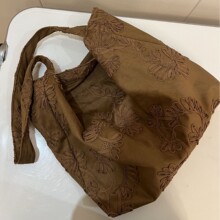 【素希布包】秋冬新款复古文艺麂皮绒绣花单肩斜挎布袋包大容量