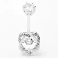 Новое серебряное кольцо для пупка S925 в Европе и США Diamond beuting двойной в форме сердца умный ноготь для пупка трансграничные производители оптом