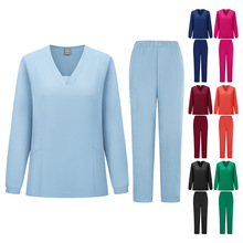 跨境外贸男女长袖外套洗手衣医生护士月子服牙科美容院工作服