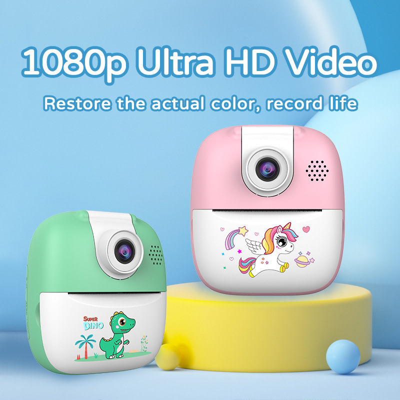 Transfronterizo nueva cámara digital Polaroid mini cámara de dibujos animados HD 2400W píxeles cámara de impresión térmica