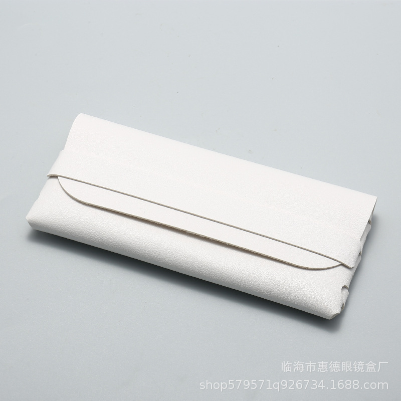 厂批眼镜盒现货新款单钉皮质墨镜包手工编织太阳镜盒子可印LOGO|undefined