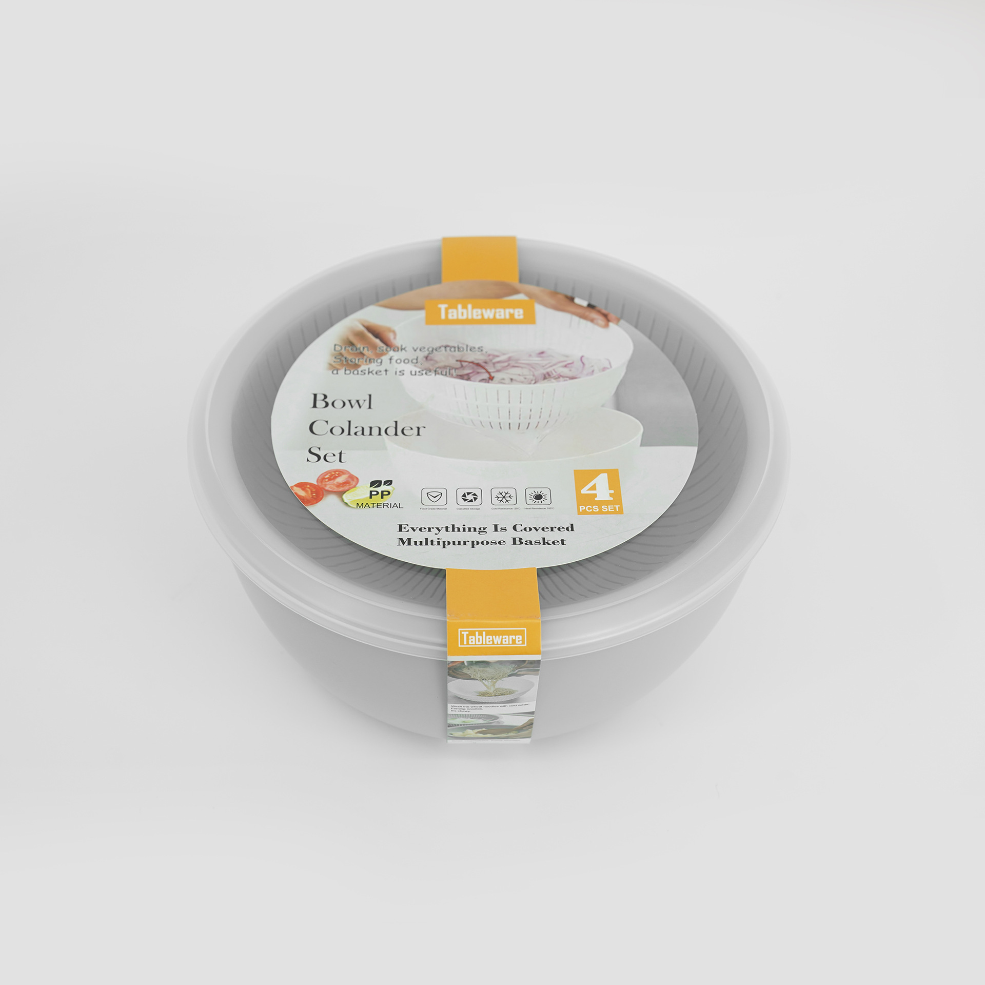 Envío gratis 4 piezas de canasta de drenaje de doble capa nórdica multifuncional para el hogar de estilo japonés lavado de plástico verduras almacenamiento de frutas tazón fresco