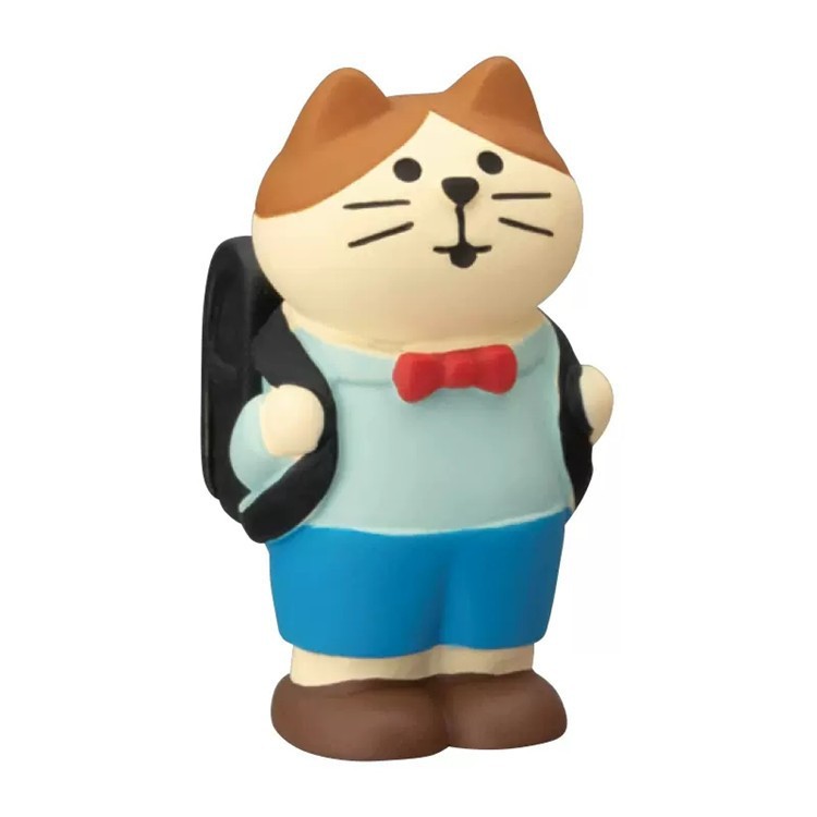 학교 가방 소년 고양이