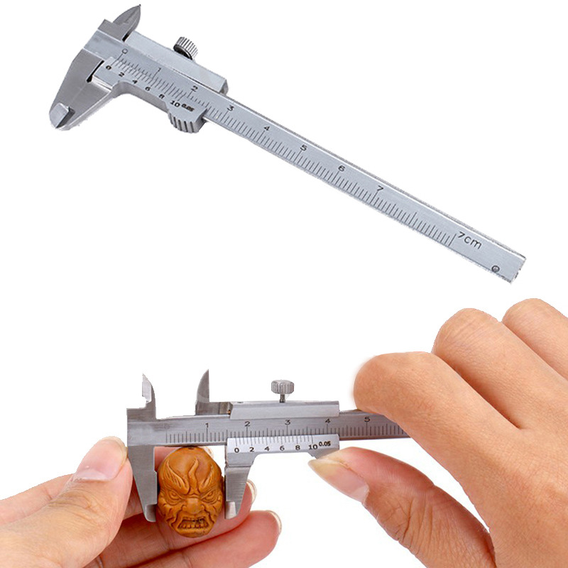 批发0-70MM金属碳钢多用途测量刻度游标卡尺迷你小型