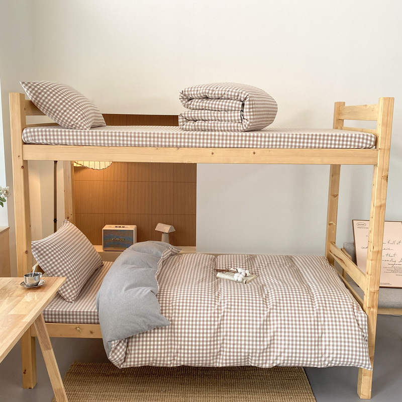 Al comienzo de la temporada escolar, ropa de cama de tres piezas para dormitorios de estudiantes universitarios de algodón de clase A, sábanas generales y fundas de edredón se pueden lavar a máquina