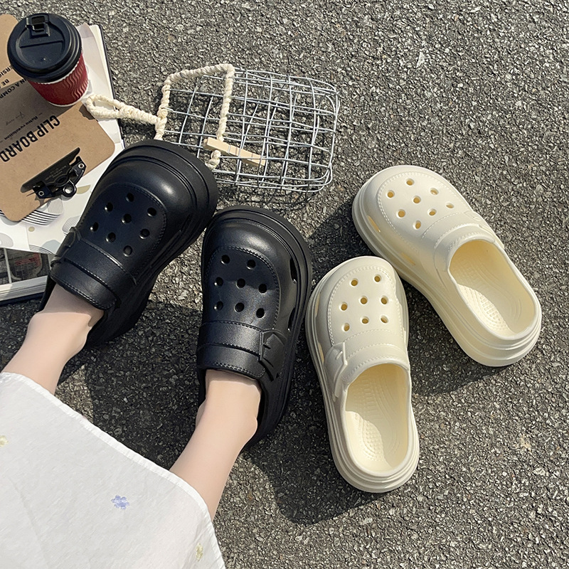 Women's Top Quality 2026 New Top Quality Model With Thick Soles, Height-increasing, Non-slip, Comfortable For Summer Outdoor Wear, Beach Shoes_voghion.com