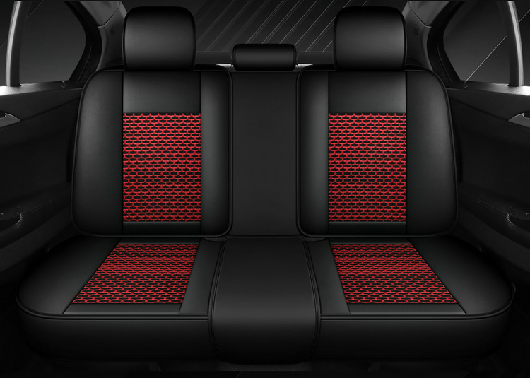 2025 New Model Full-Cover Integrated Leather/Ice Silk All-Season Universal Car Seat Cushion