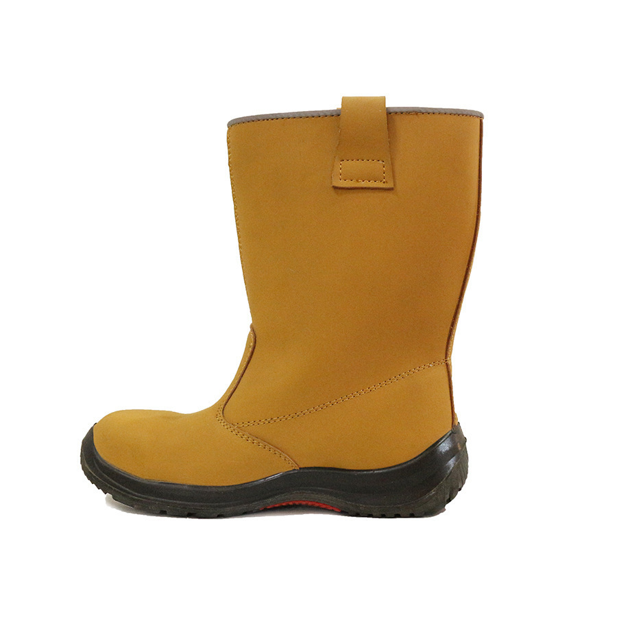 高帮鞋劳保防护靴防砸防刺钢包头钢底皮革防护高筒靴可印LOGO