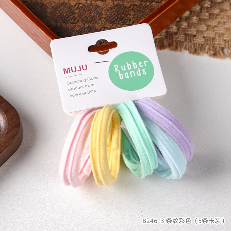 [Carga de tarjeta] sensación de alto nivel coreano de cabello de código de barras de moda de alta elasticidad de cabello anillo de cabello correa de cola de caballo