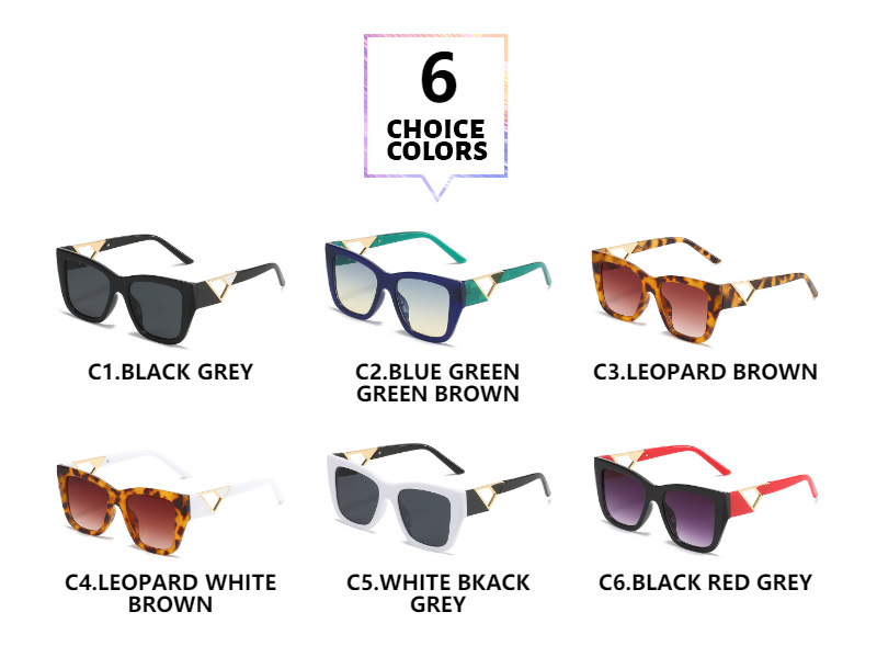 Fashion Color Block Ac Square Full Frame Women's Sunglasses display picture 2