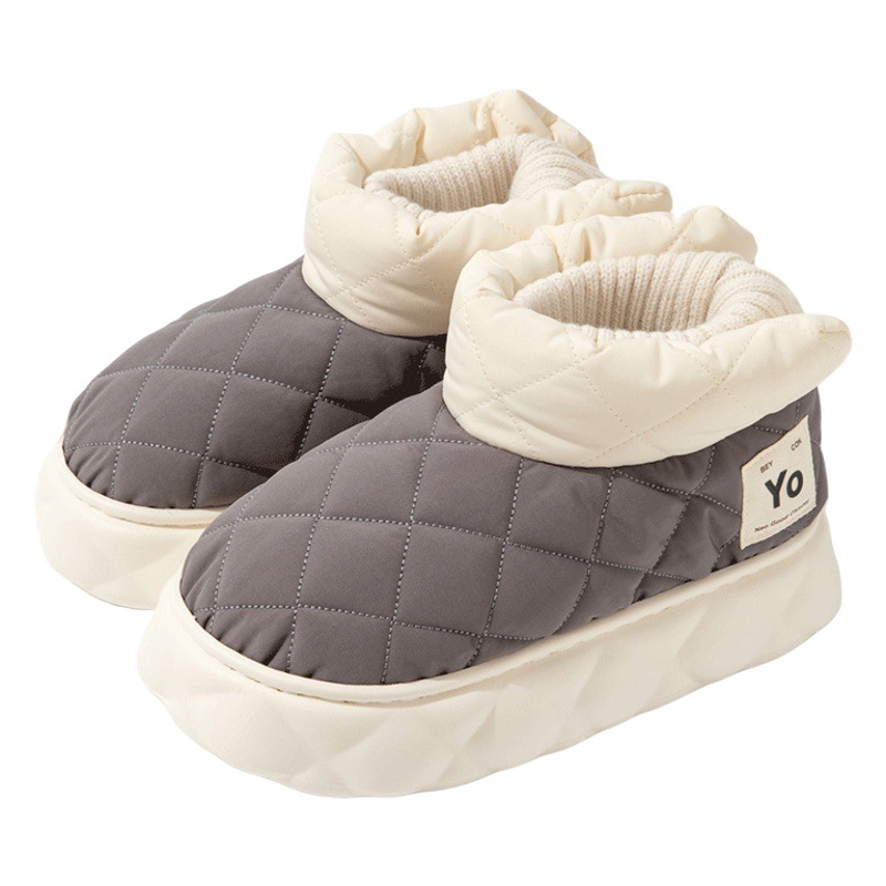 Nanbowan snow boots women's winter women's net red winter thick-soled waterproof down cloth shoes outdoor warm cotton-padded shoes men