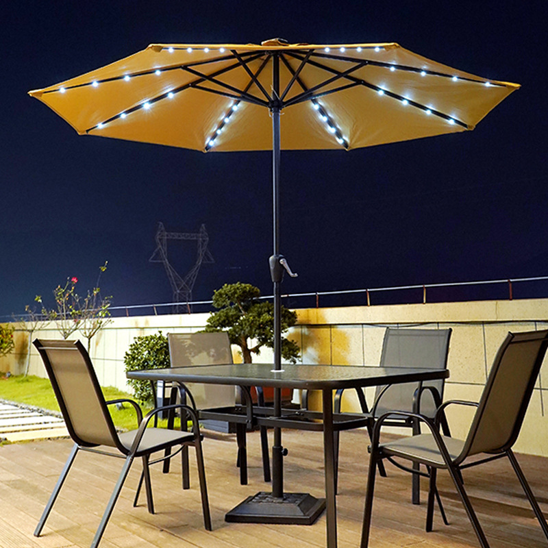 Outdoor Parasol, Rainproof and Sunproof, Thickened Courtyard Umbrella, Hand-Cranked Center Column, Outdoor Garden Stall, Coffee Shop Folding Umbrella