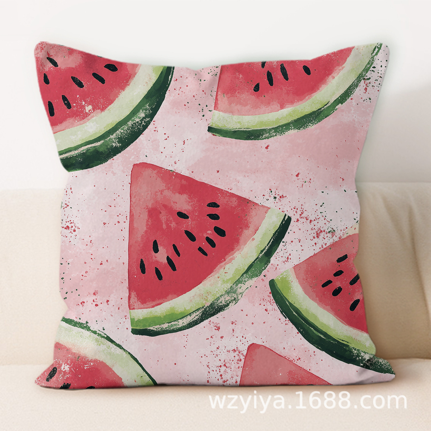 Frutas estampadas almohada acuarela moderna cuadrada sala de estar sofá dormitorio cabezal de cama almohada funda sin núcleo cojín