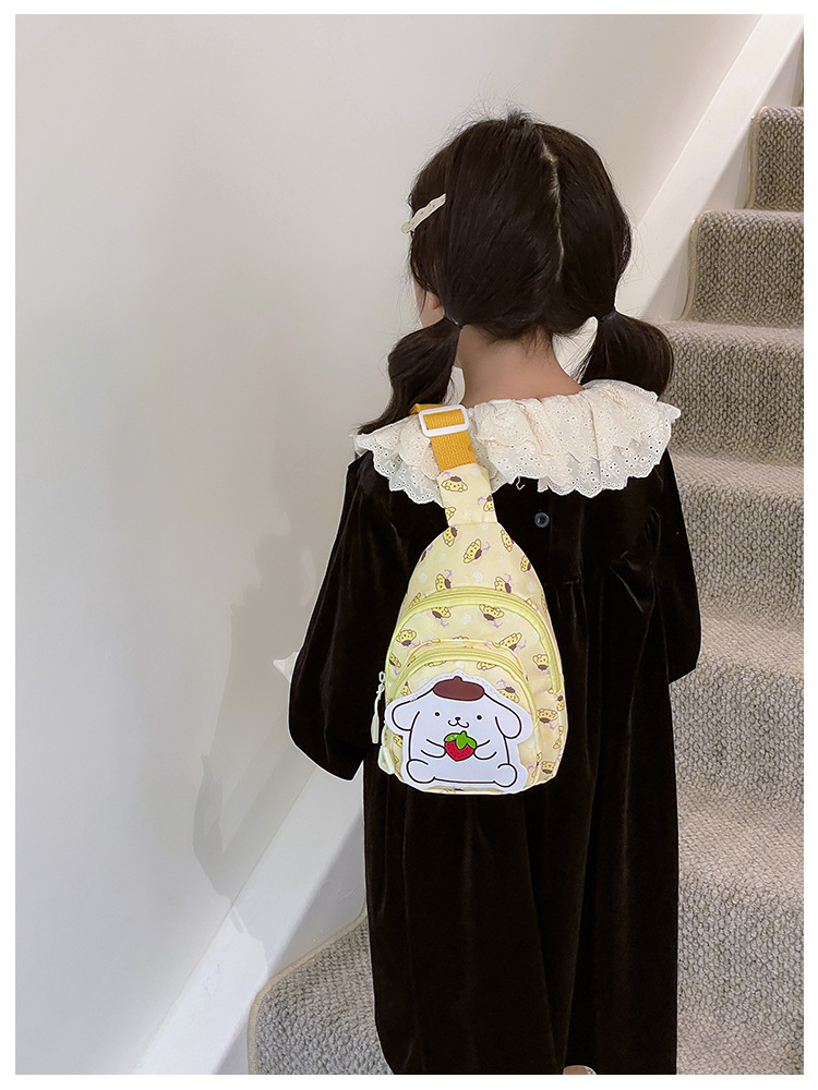 Wholesale new cross-border small-sized children's chest bags with double zippers and large capacity, cute single-shoulder bags for boys and girls in kindergartens undefined