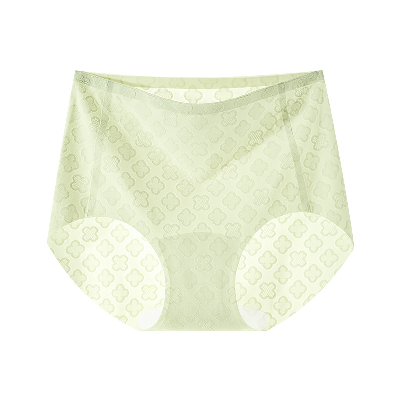 Ropa interior de cintura alta para mujer sin costuras seda de hielo entrepierna de algodón de verano entrepierna antibacteriana abdomen levantamiento de cadera 2025 nueva ropa interior para mujer